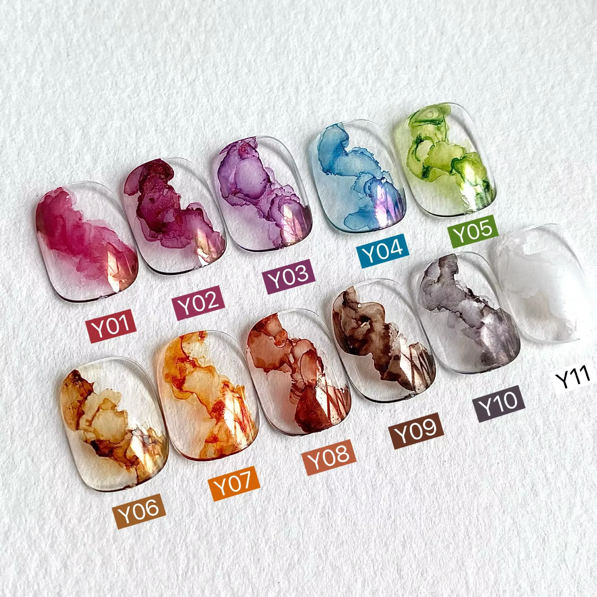 Vernis à ongles fleuri marbre encre