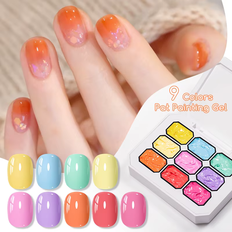 1-9 couleurs bonbons peinture à l'huile 3D Sculpture créative bricolage Gel tremper Gel ongles modélisation Gel
