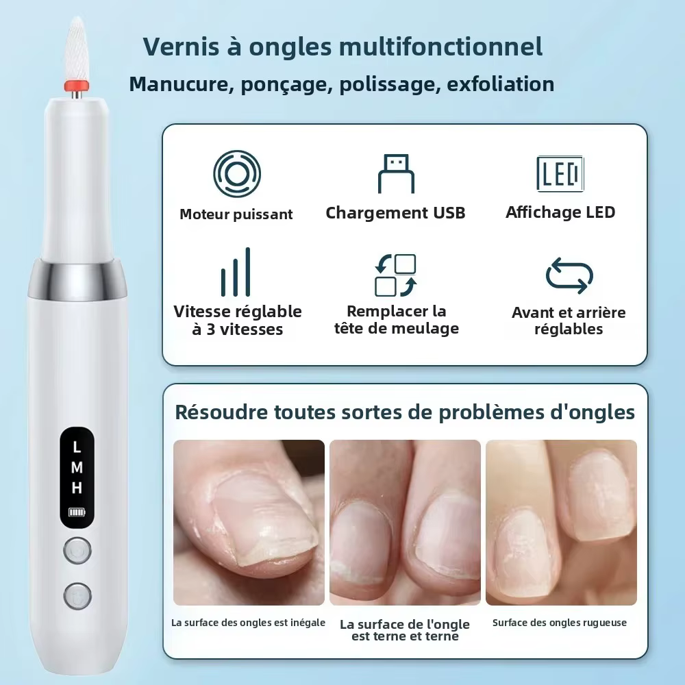 Perceuse à ongles électrique – Outil professionnel de manucure/pommisme pour le limage