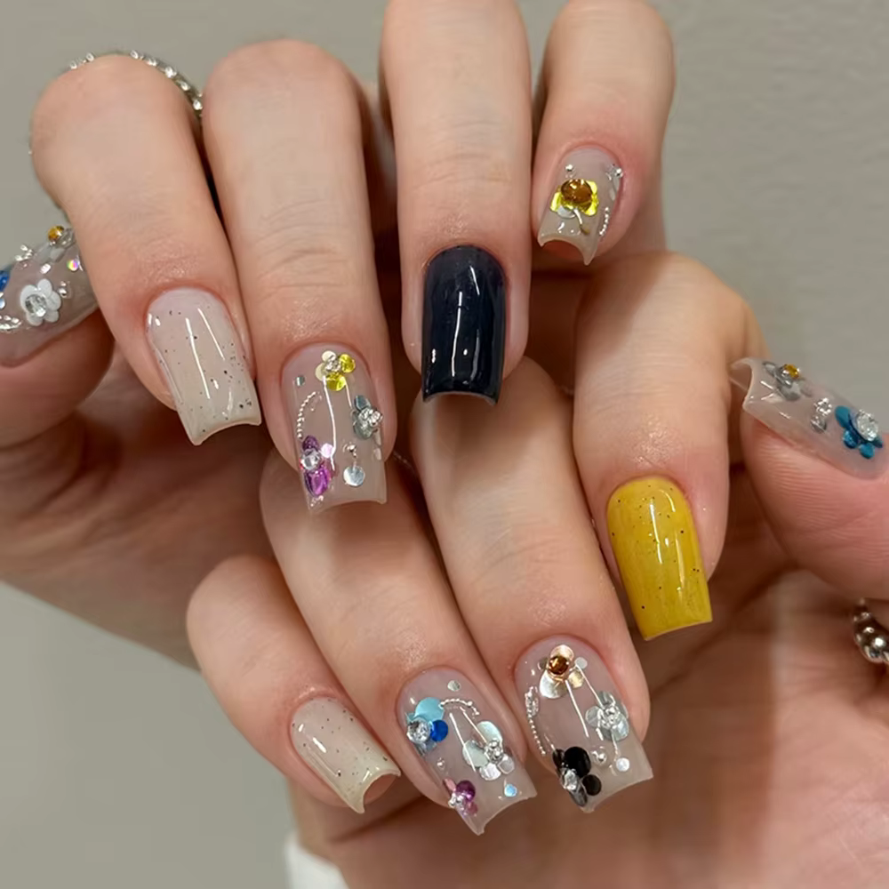 12 Grilles de Paillettes à Pois pour Décoration d'Ongles