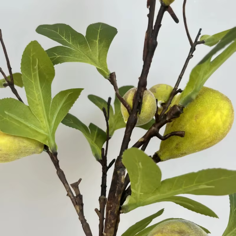 Branche de fausse figue avec fruit, 33.86 pouces, parfaite pour la décoration de salle de fête, fleurs artificielles, décoration de mariage intérieure et extérieure