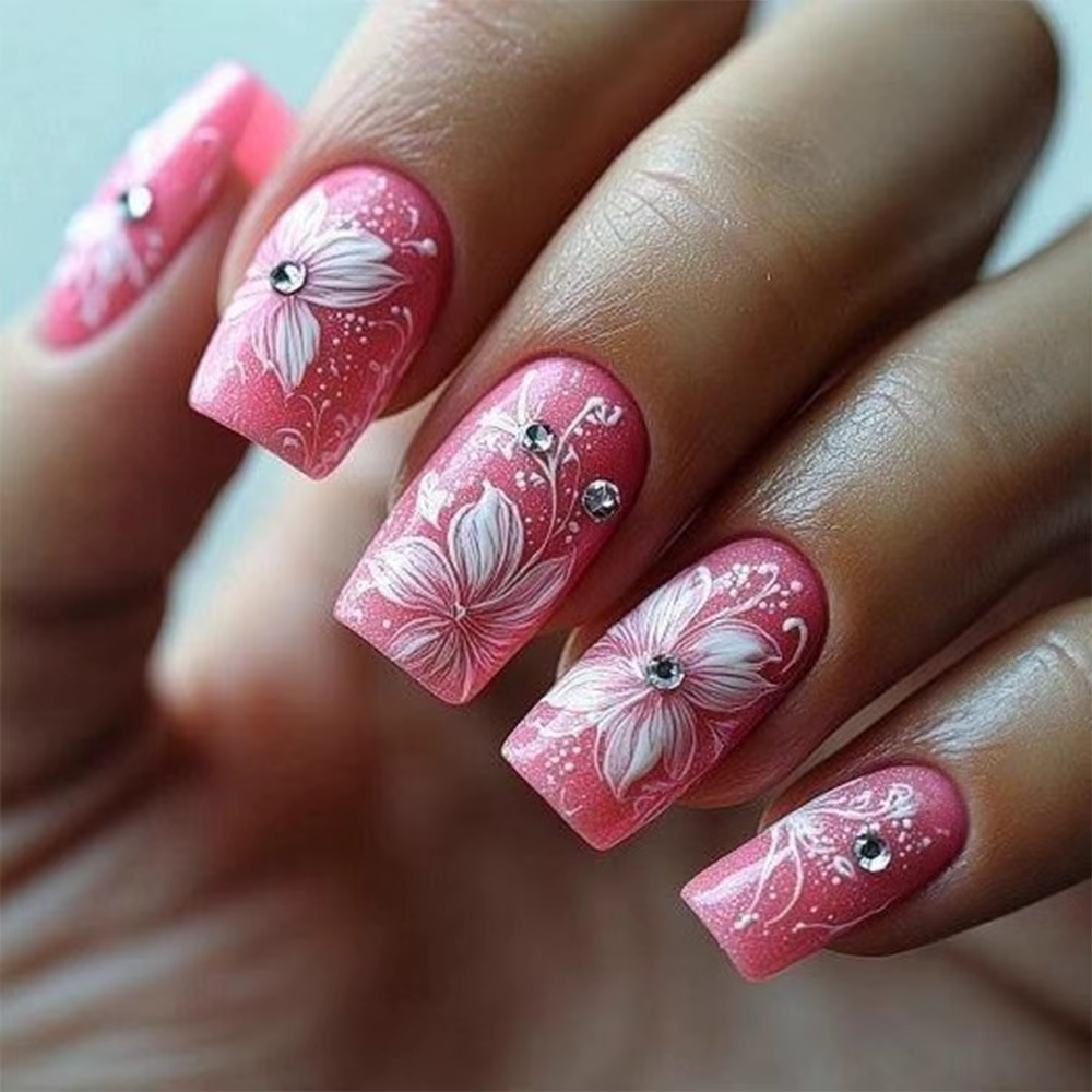 Faux ongles courts et moyens pour femmes et filles