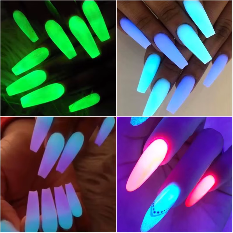 Poudre à ongles qui brille dans la nuit