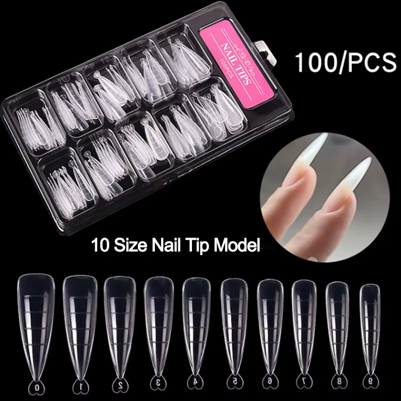100 pièces/boîte ongles conseils ensemble complet acrylique faux doigt UV Gel vernis rapide