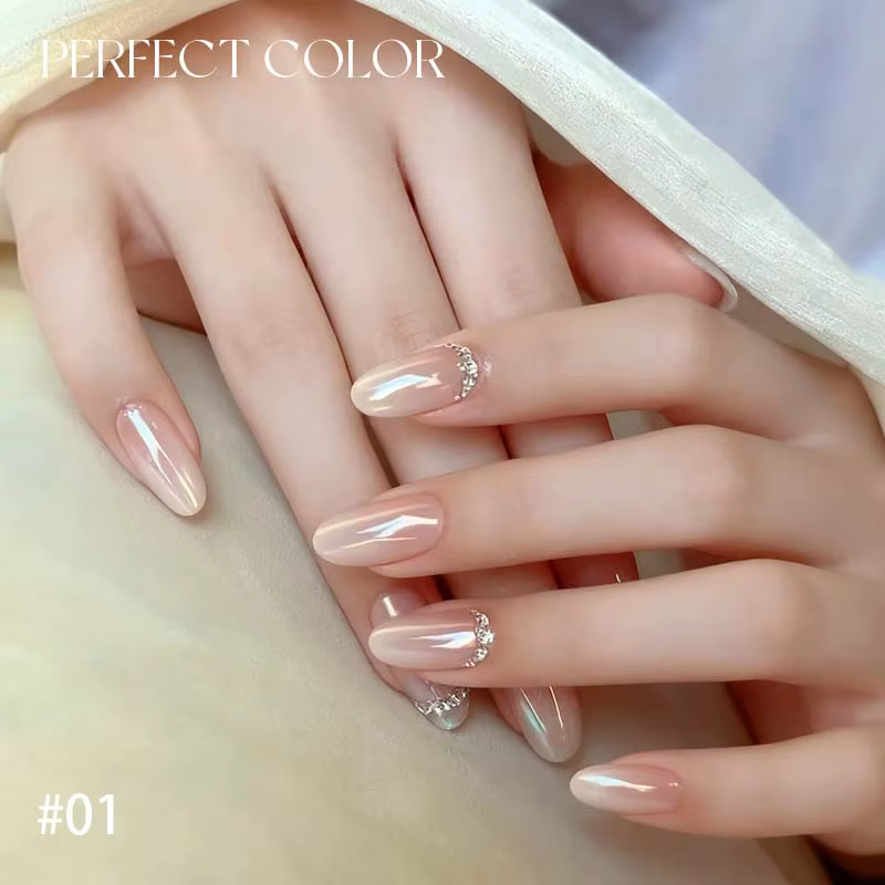 Poudre à ongles chromée nacrée blanche