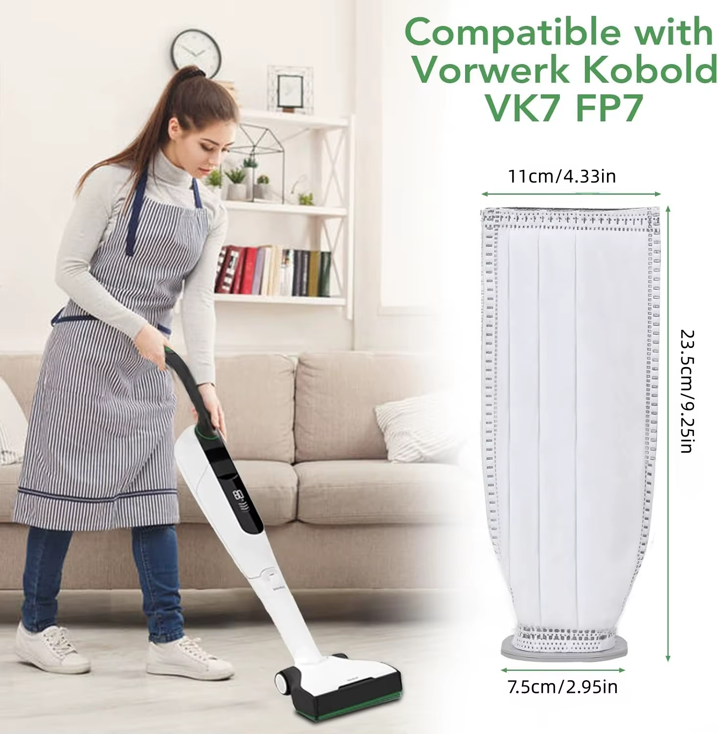 Sacs à poussière pour Vorwerk Kobold VK7 FP7 VK7S FP7S, sacs filtrants pour Kobold VK7, sacs d'aspirateur, accessoires, filtres, pièces de rechange
