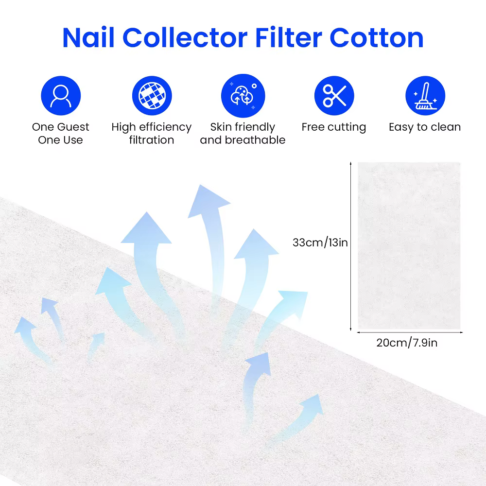 Filtre anti-poussière pour aspirateur à ongles, en tissu non tissé de coton, accessoire de remplacement pour l'aspiration des résidus d'ongles