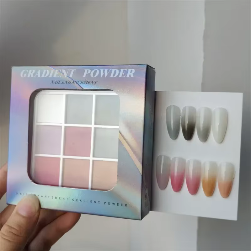 Couleurs solides tapotements ongles poudres UV vernis décoration miroitant Fine paillettes dégradé mat Pat Pat manucure