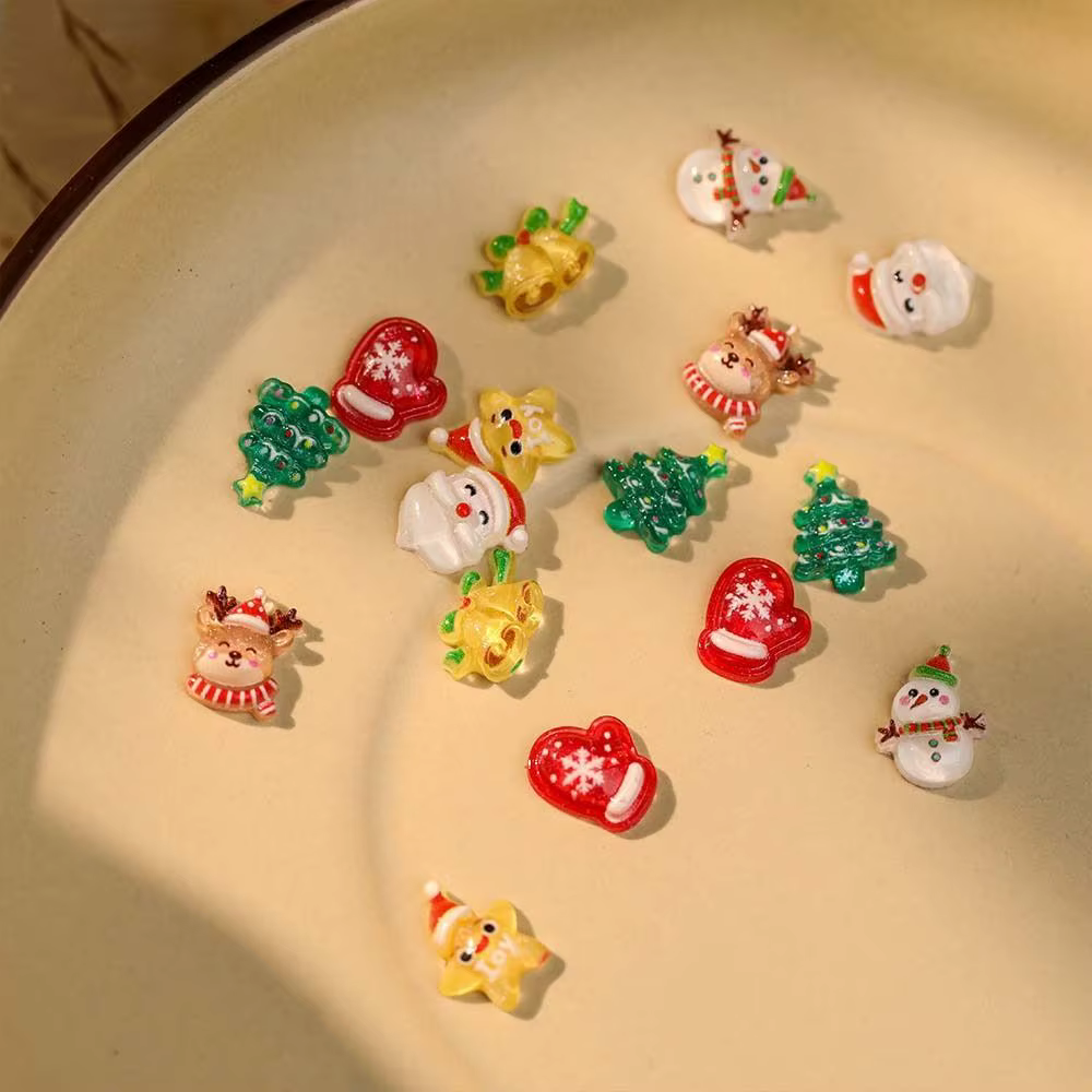 10 pièces/ensemble fournitures pour ongles décorations d'ongles de noël ornements de manucure breloques