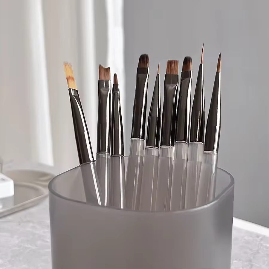 LINMANDA – ensemble de 9 pinceaux gris pour nail art