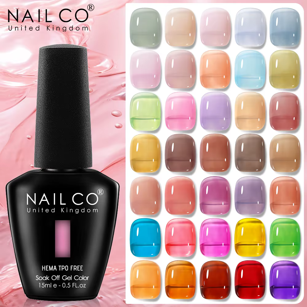 NAILCO 15ml coloré gelée Gel vernis à ongles magnifique couleur HEMA TPO gratuit tremper UV LED Semi Permanent longue