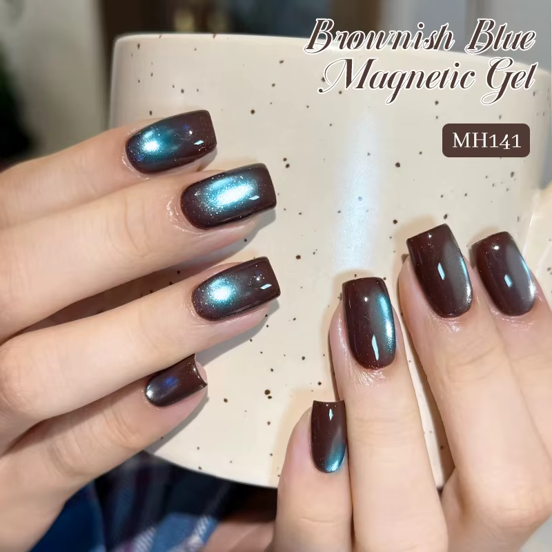 Vernis à ongles Gel magnétique chat bleu brunâtre