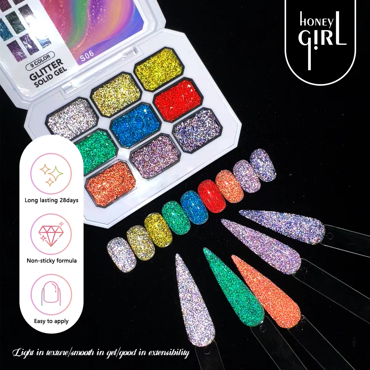 Vernis à ongles en gel brillant 9 couleurs