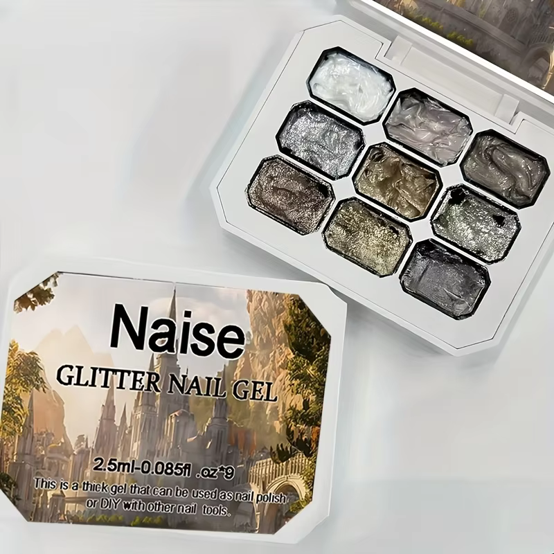 Maillard Ensemble de poudre de gel/gel pour vernis à ongles solide de 9 tailles – Gel