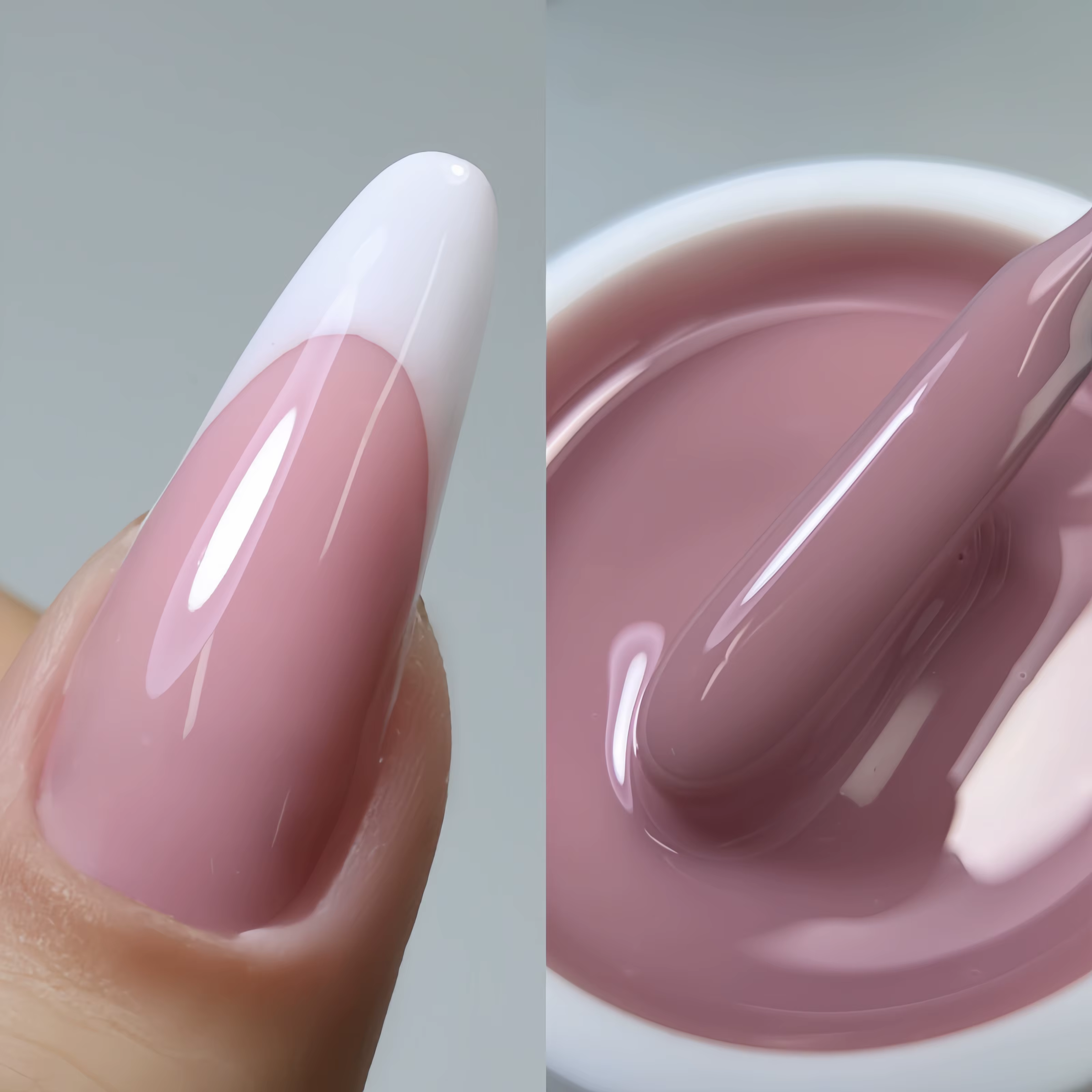 MSHARE Gel Acrylique Liquide Rose Moyen Acrygel Constructeur pour Extension d'Ongles Auto-Nivelant Soak Off Sans TPO 50ml