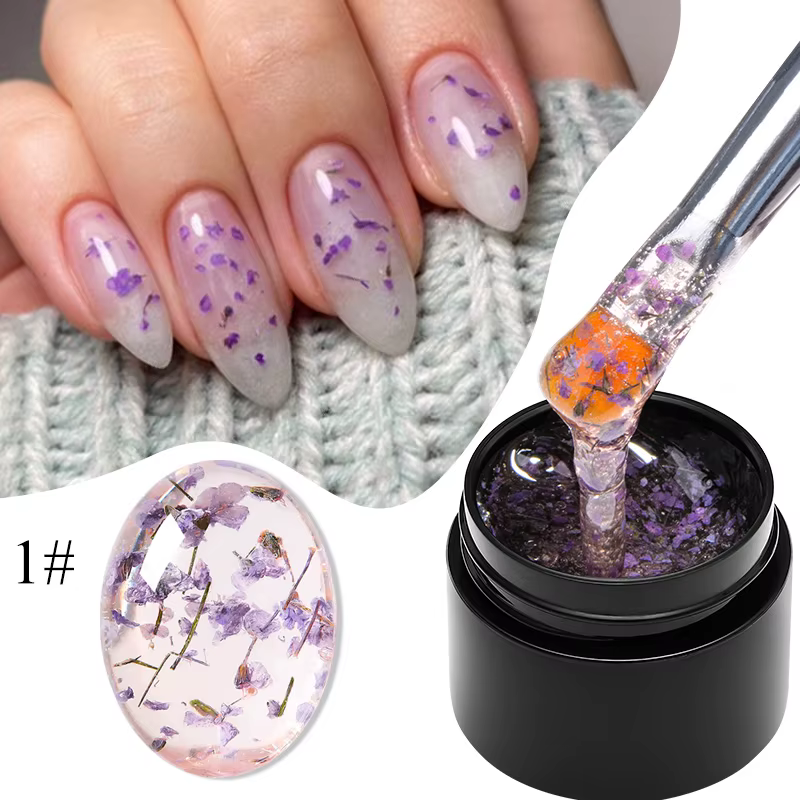MEET ACROSS 5ml rose fleur séchée Gel vernis à ongles