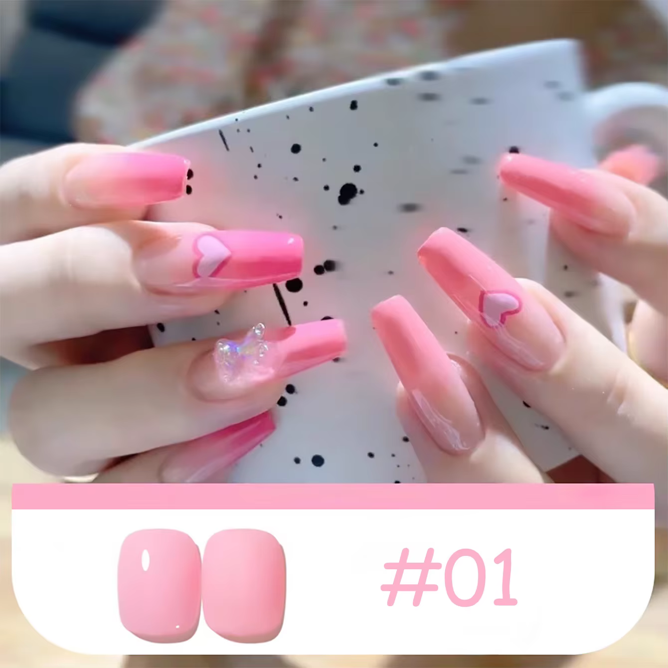 1 pièce PSK Vernis à ongles gel série couleur rose blanchissant