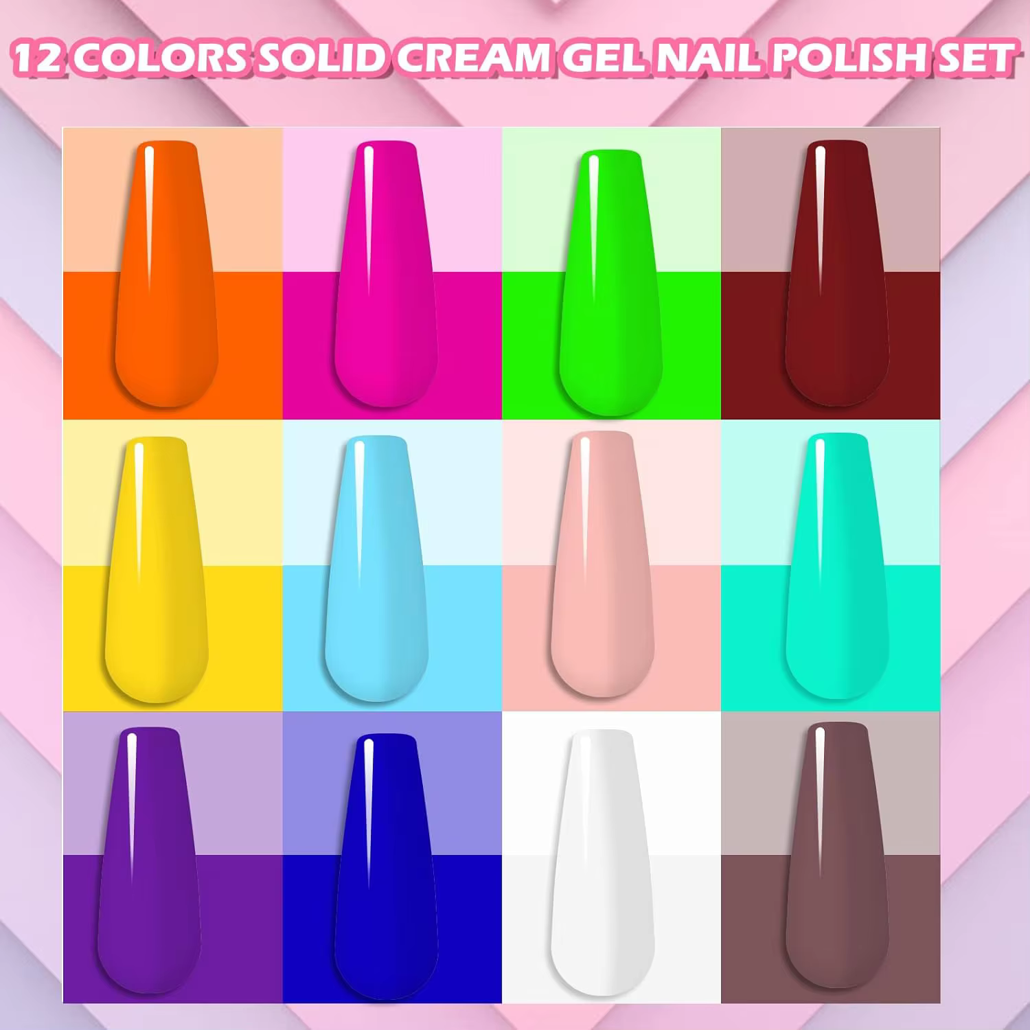 Kit d'art d'ongle de revêtement de gel de 36 couleurs