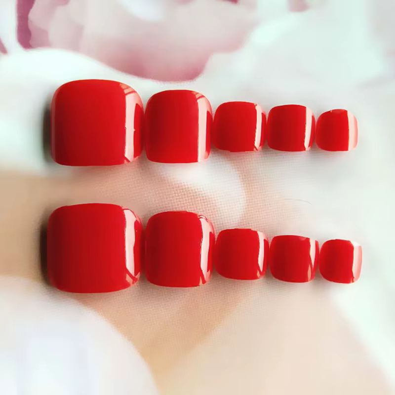 Faux Ongles de Forme Courte et Plate