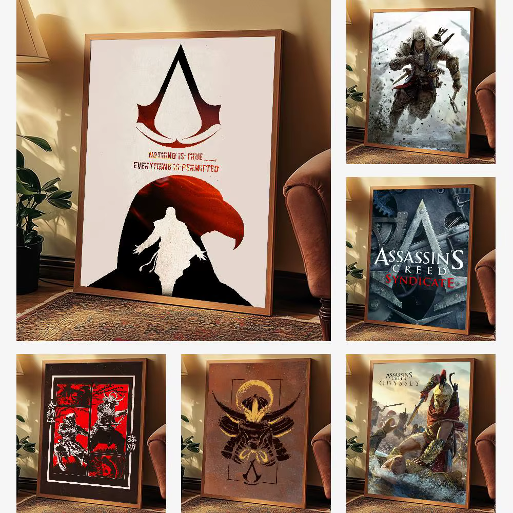 Affiche d'art de jeu vidéo A-AssassinS Creed avec imprimés, décoration de maison, chambre à coucher, salon, cadeau