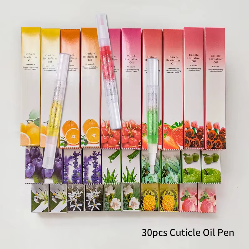 40pcs pêche mélangé cuticle huile soin des ongles nutrition