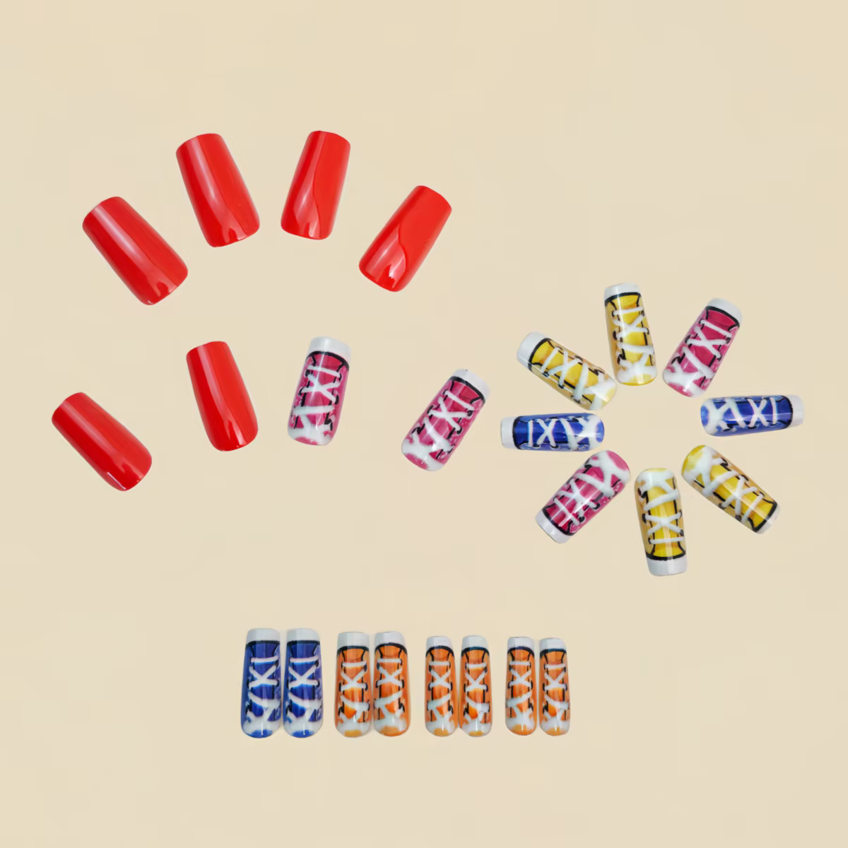 Faux ongles carrés moyens pour femmes