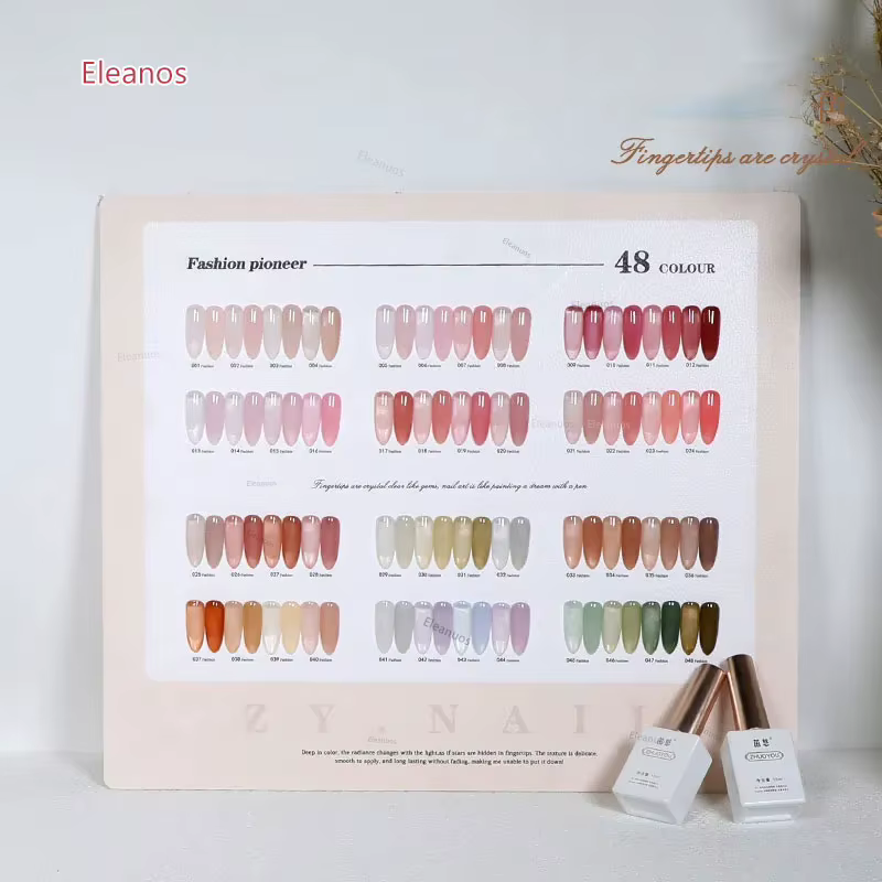 Eleanos crème glacée 48 pièces 15ML Gel de couleur UV translucide nu rose gelée Gel vernis à ongles sirop laiteux Gel