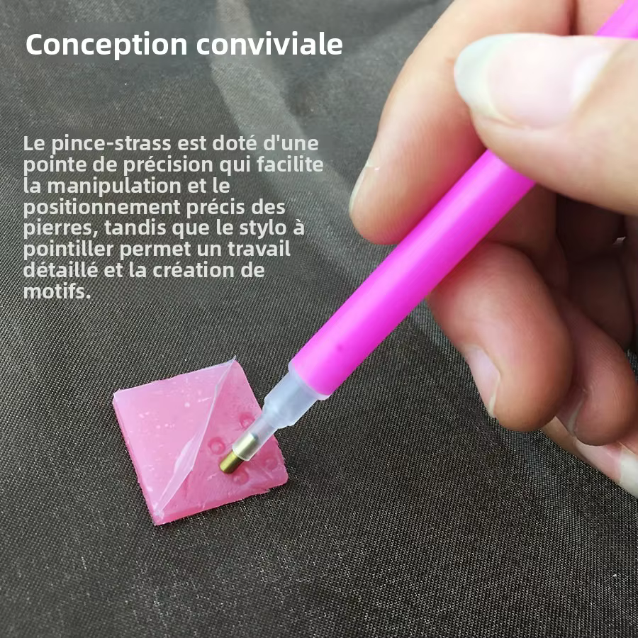 Ensemble de sélecteurs de strass avec stylo à points