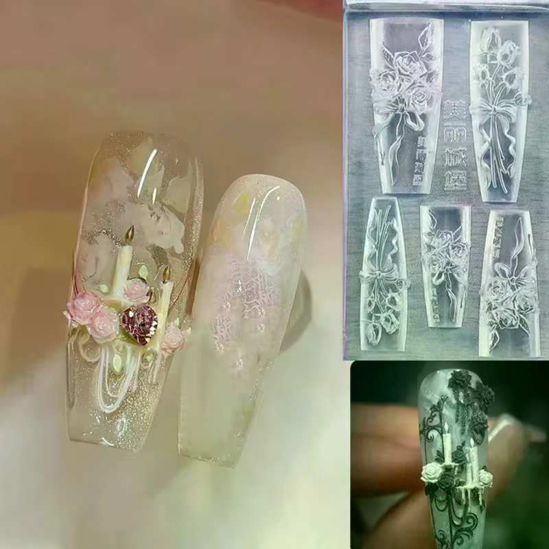 Moule 3D en forme de Relief en Silicone pour ongles