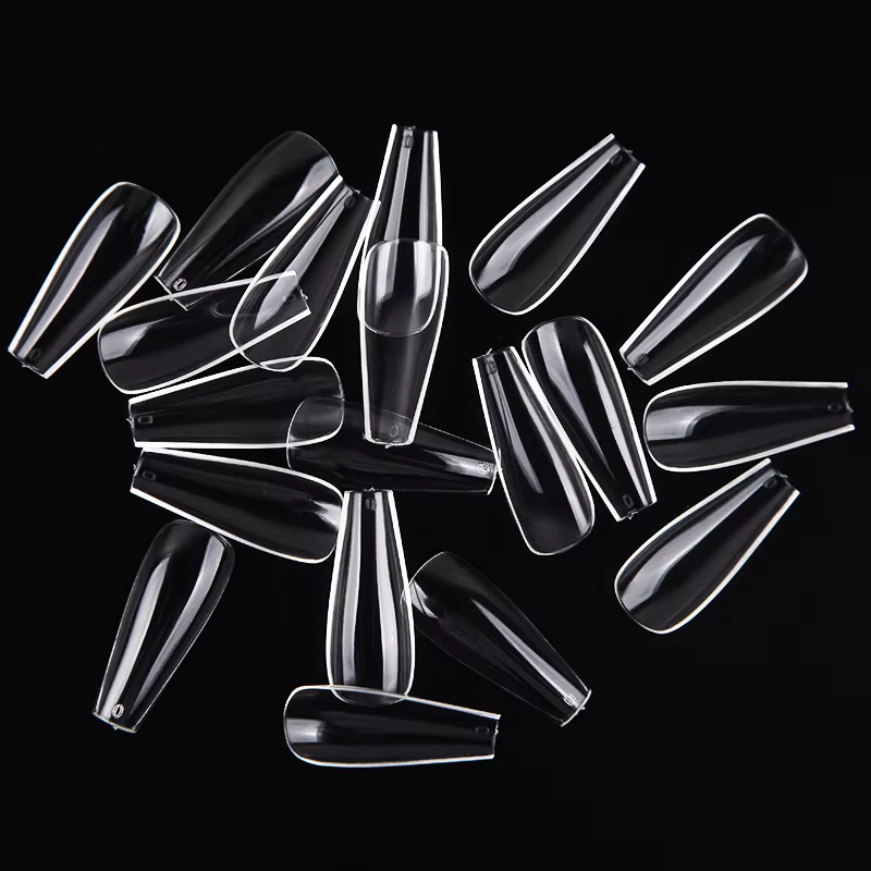 600 pièce/sac longue ballerine cercueil faux ongles conseils clair/couleur naturelle couverture complète