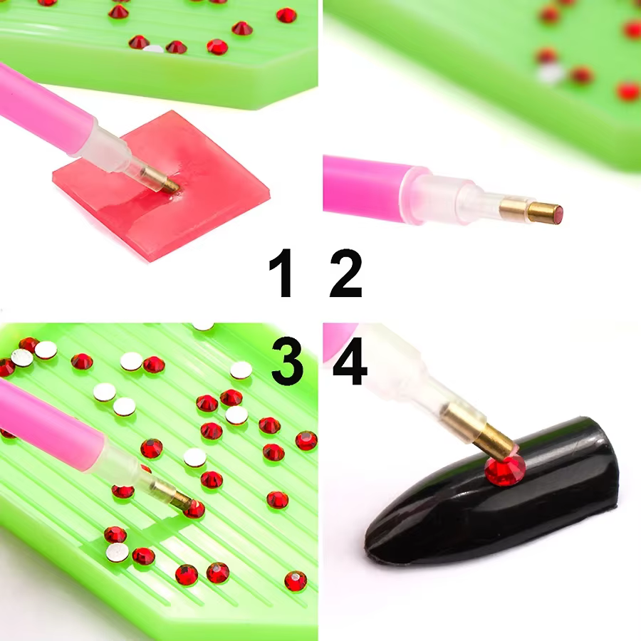 Ensemble de sélecteurs de strass avec stylo à points