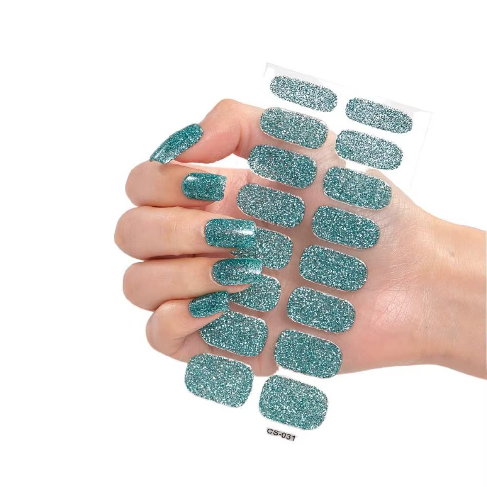 Autocollants scintillants pour ongles en gel