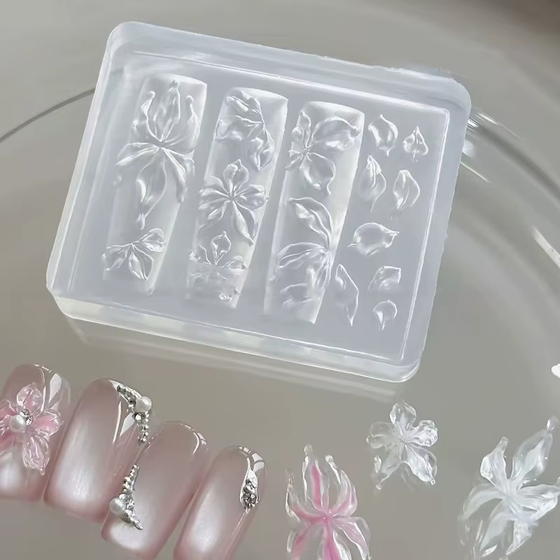 3D Lycoris Radiata fleur Silicone ongles Art moule Transparent manucure sculpture