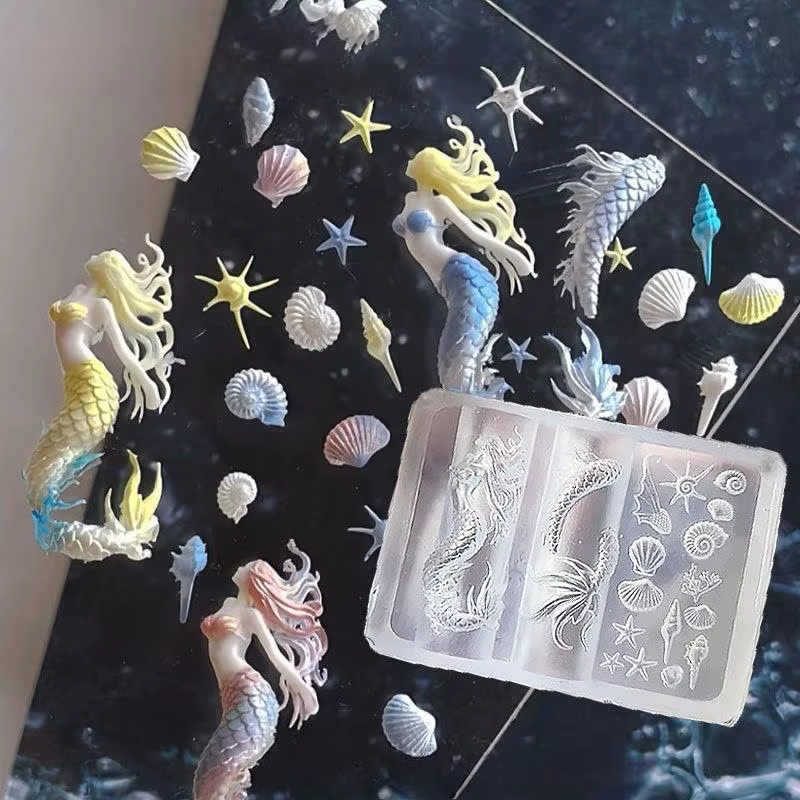 Moule à ongles 3D en Silicone série océan