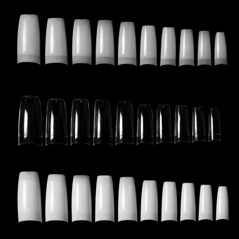 100 pièces acrylique Transparent blanc artificiel ongles conseils conception française Nature Capsules pour manucure