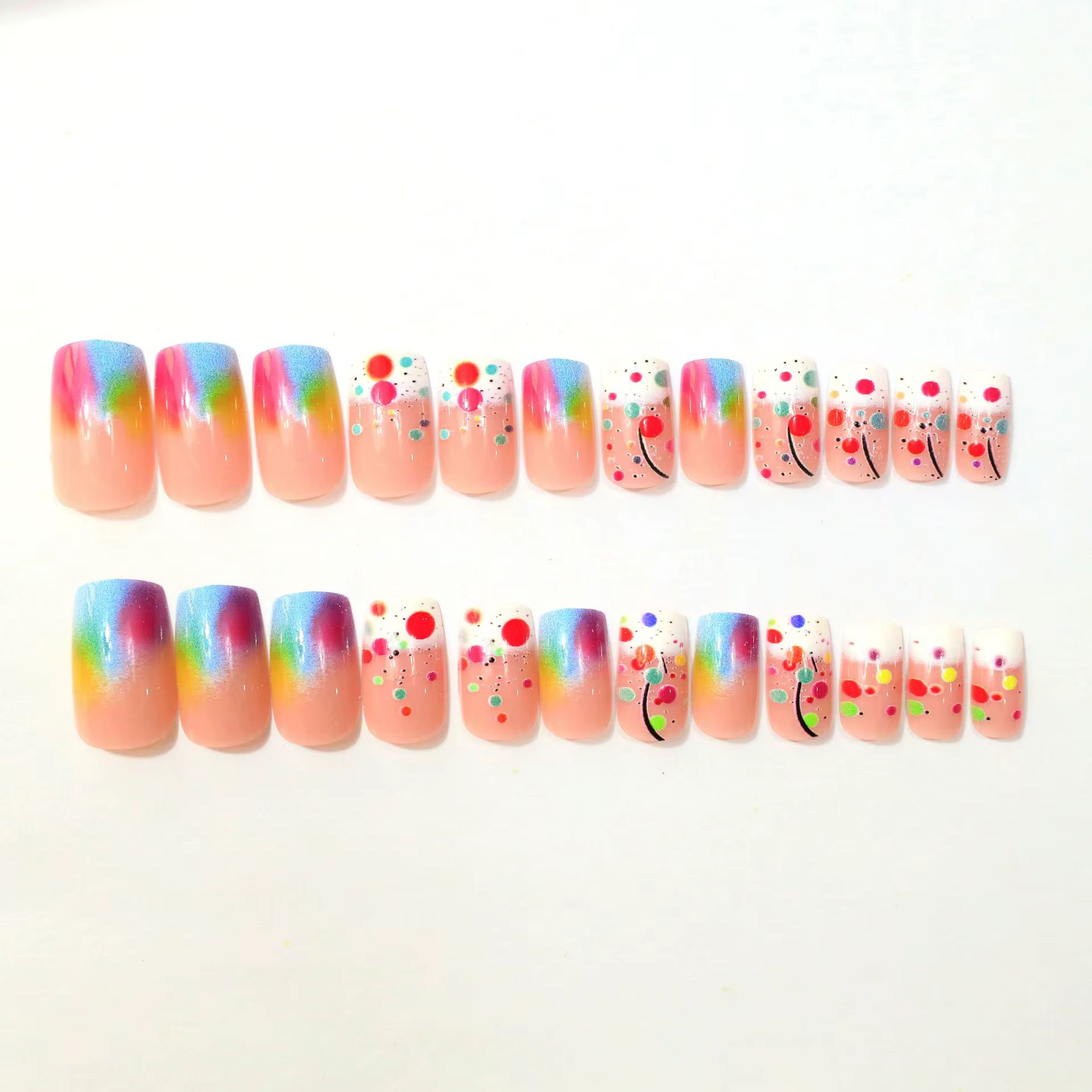 24 pièces de points ronds colorés macaron