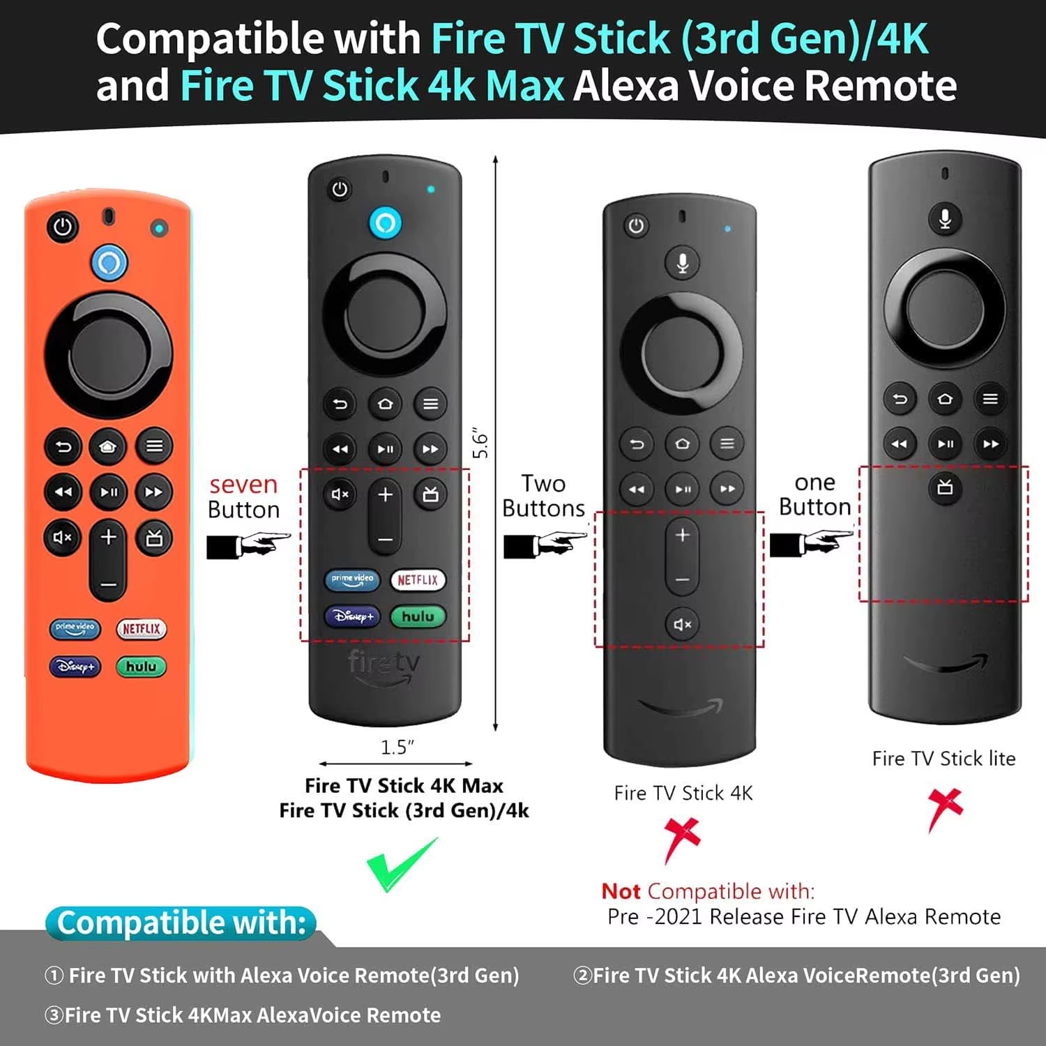 Housse de protection en Silicone pour télécommande Fire Stick 4K MAX 3e génération, étui Anti-chute et Anti-poussière qui brille dans le noir pour le contrôle de la télévision des pompiers