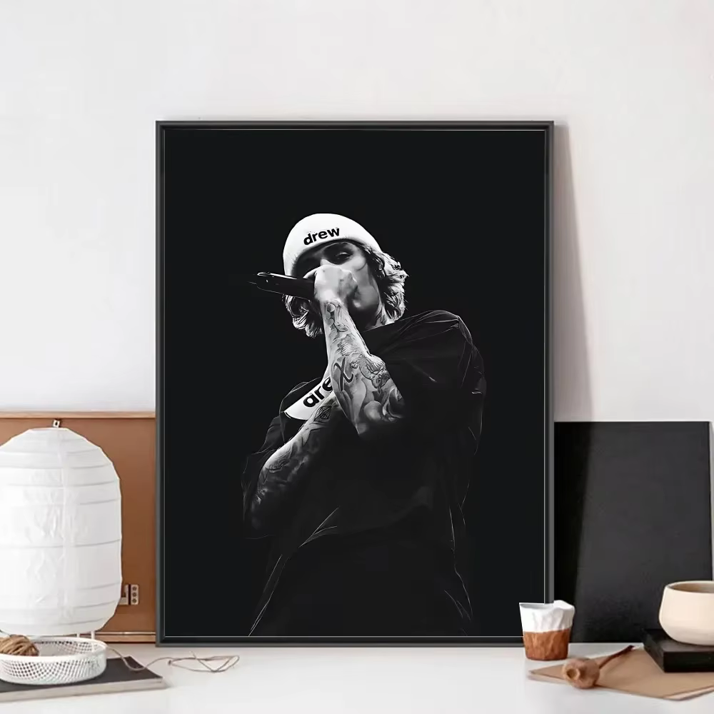 Affiche sans cadre de J-Justin B-Bieber, en papier kraft, pour bar, club, peinture artistique murale, autocollants d'étude pour chambre à coucher