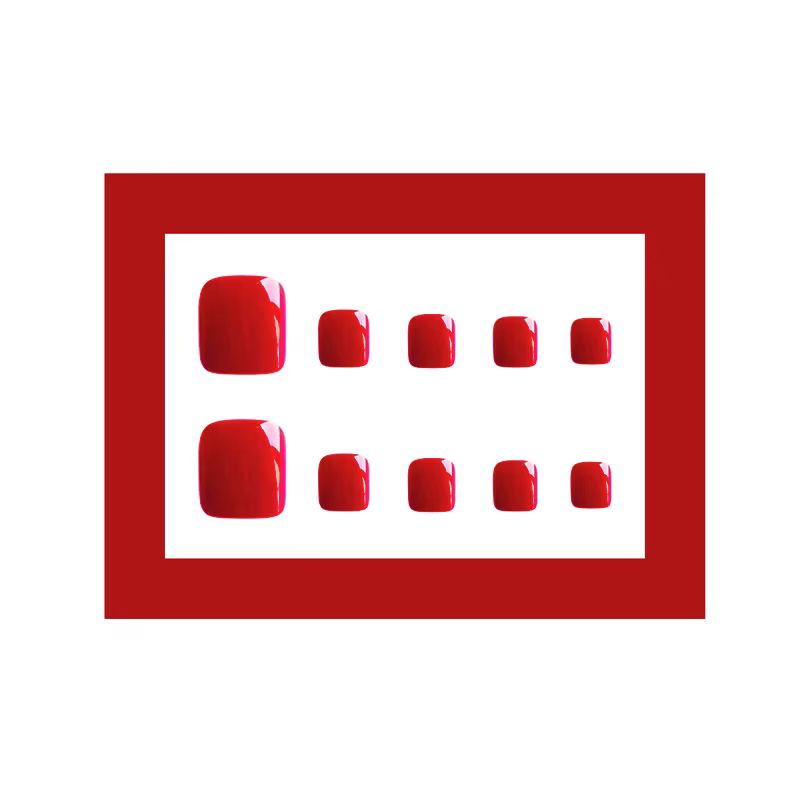 Faux Ongles de Forme Courte et Plate