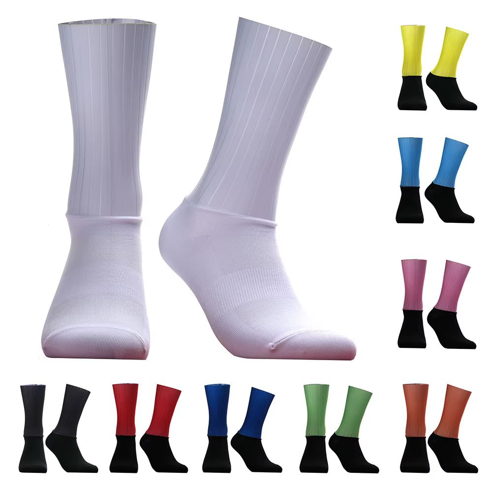 Chaussettes aérodynamiques de l'équipe de vélo, antidérapantes, sans couture, pour vélo de route, course en plein air, Sport à Compression, nouvelle collection