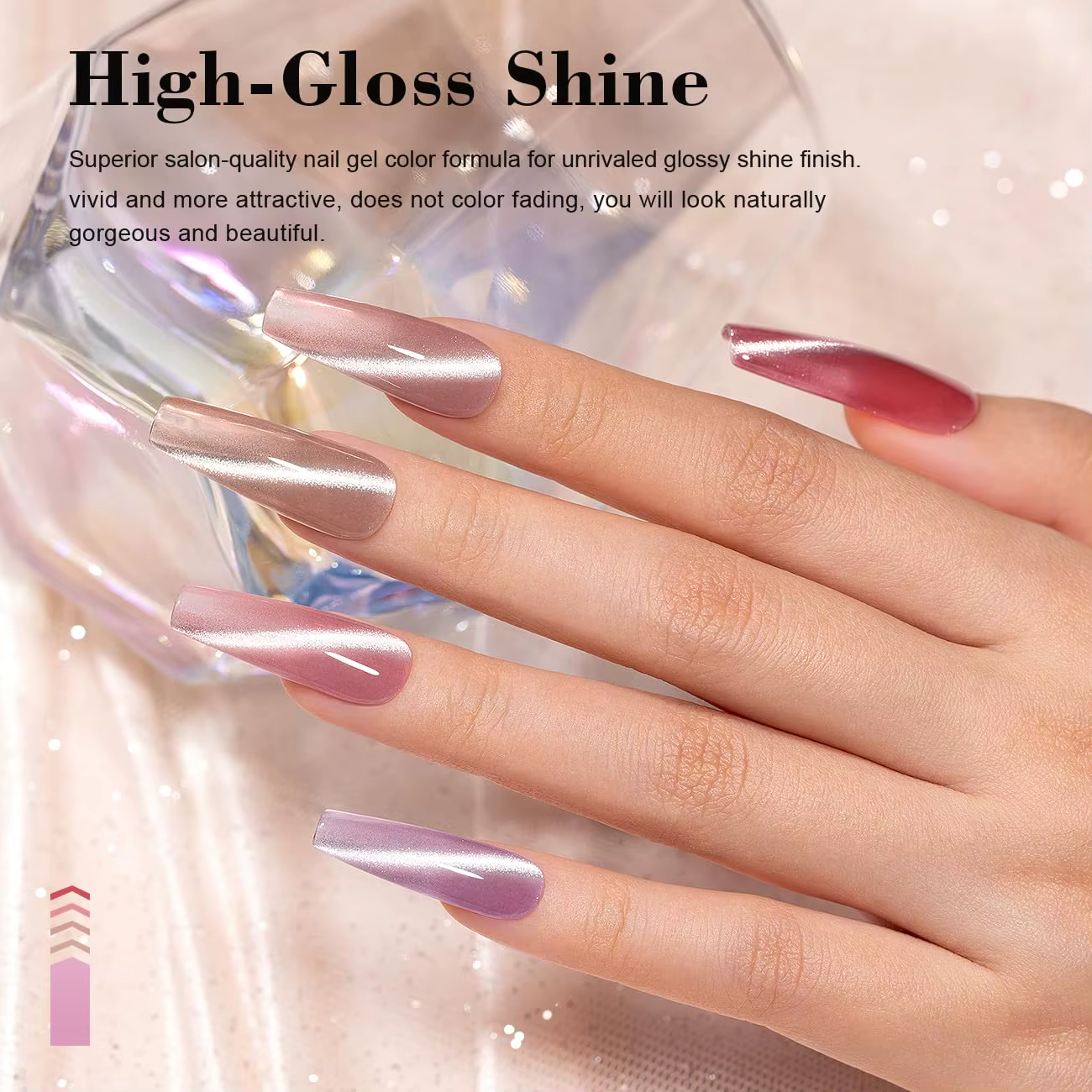 6 pièces 7.5ml nouveau populaire réfléchissant oeil de chat magnétique ongles Gel Semi Permanent Nail Art trempage LED