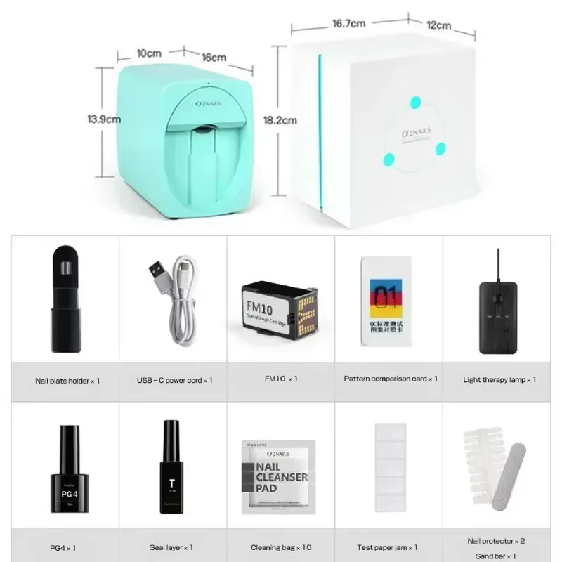 Imprimante à ongles 3D sans fil : concevez et imprimez via une application mobile avec une qualité HD 2400 DPI. Votre salon personnel à domicile pour une création de nail art sans fin.