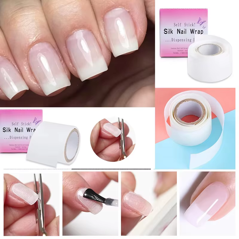 1 rouleau de filament de fibre de verre pour réparation d'ongles avec adhésif