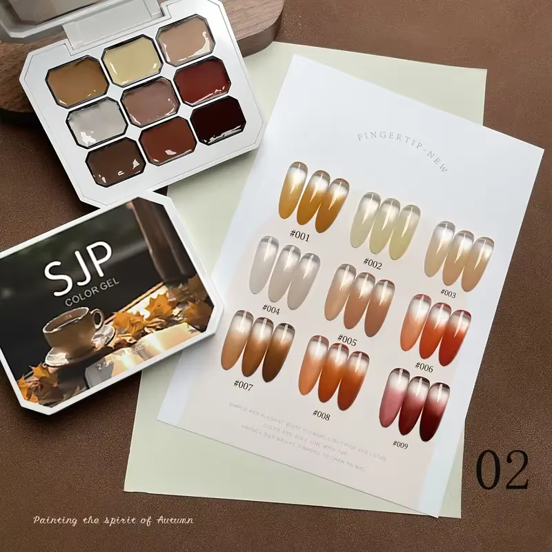 9 couleurs solide vernis à ongles Palette Peelable UV/LED