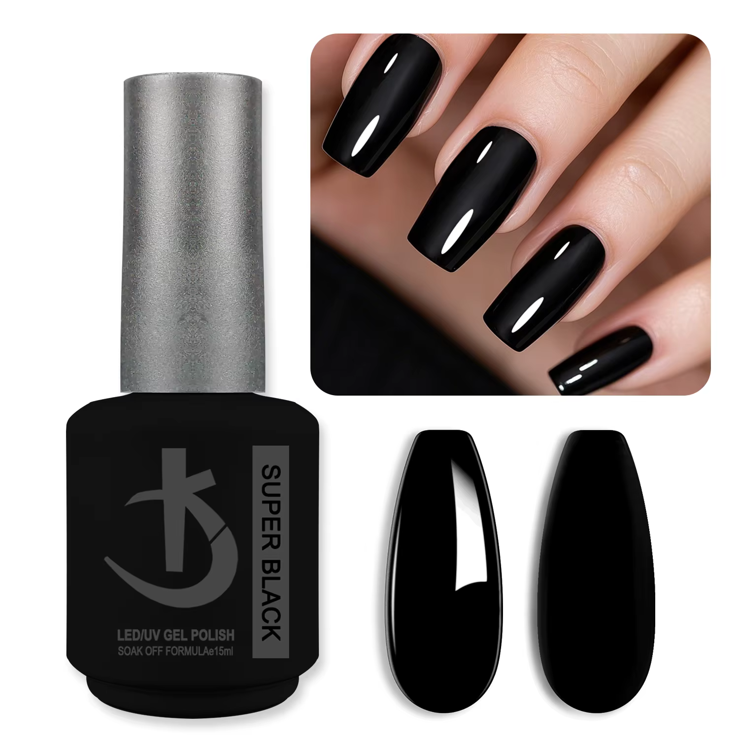 KODI JYJ Dernier Vernis Semi-Permanent Super Noir 15ml