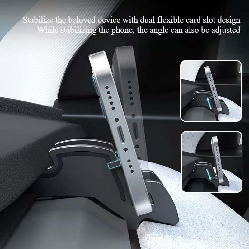 Support de téléphone en silicone pour Tesla Model Y 2020-2026, accessoires pour Model 3 2019-2026, fonctionne également comme crochet de ventilation et support pour lunettes de soleil