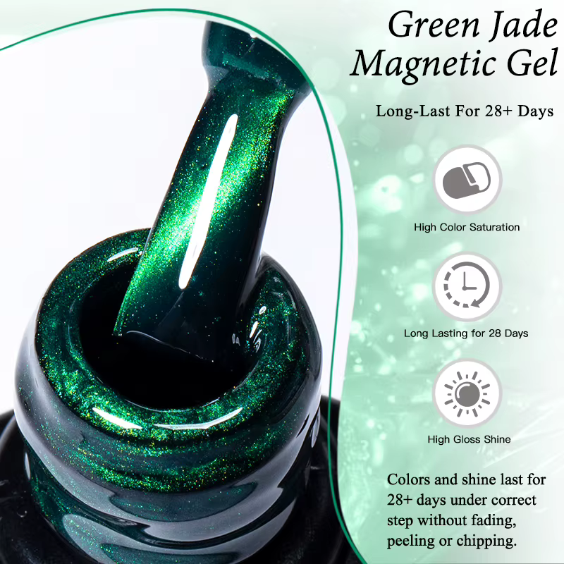 Vernis à ongles gel magnétique Green Jade Cat