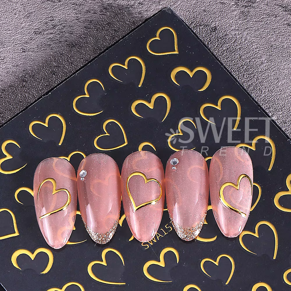 Autocollants pour ongles 3D pour la saint-valentin