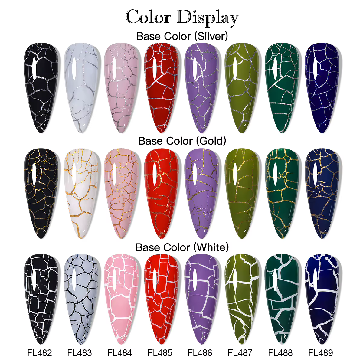Quatre Lily 7ml Crackle Gel vernis à ongles hybride naturel sec bricolage Nail Art Cracking Gel