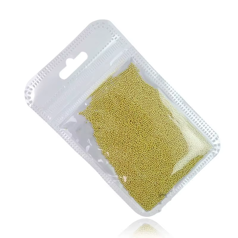 Perles pour Nail Art en acier inoxydable or/argent